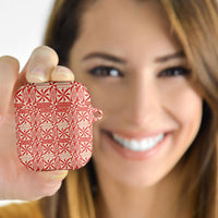 Red Ngatu Pattern Malo e Lelei Tonga AirPods Case