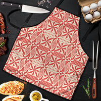 Red Ngatu Pattern Malo e Lelei Tonga Apron
