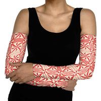 Red Ngatu Pattern Malo e Lelei Tonga Arm Sleeves