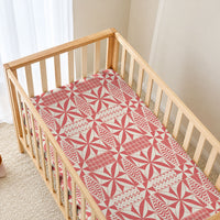 Red Ngatu Pattern Malo e Lelei Tonga Baby Bed Cover