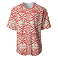 Red Ngatu Pattern Malo e Lelei Tonga Baseball Jersey