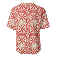 Red Ngatu Pattern Malo e Lelei Tonga Baseball Jersey