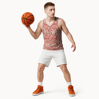 Red Ngatu Pattern Malo e Lelei Tonga Basketball Jersey