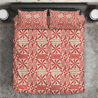 Red Ngatu Pattern Malo e Lelei Tonga Bedding Set