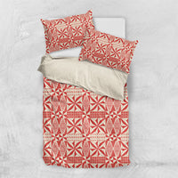 Red Ngatu Pattern Malo e Lelei Tonga Bedding Set