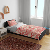 Red Ngatu Pattern Malo e Lelei Tonga Bedding Set