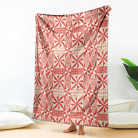 Red Ngatu Pattern Malo e Lelei Tonga Blanket