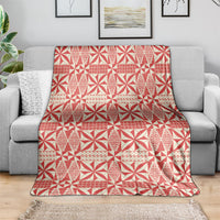 Red Ngatu Pattern Malo e Lelei Tonga Blanket
