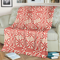 Red Ngatu Pattern Malo e Lelei Tonga Blanket