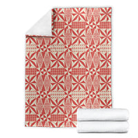 Red Ngatu Pattern Malo e Lelei Tonga Blanket