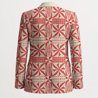 Red Ngatu Pattern Malo e Lelei Tonga Blazer