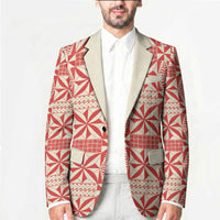 Red Ngatu Pattern Malo e Lelei Tonga Blazer