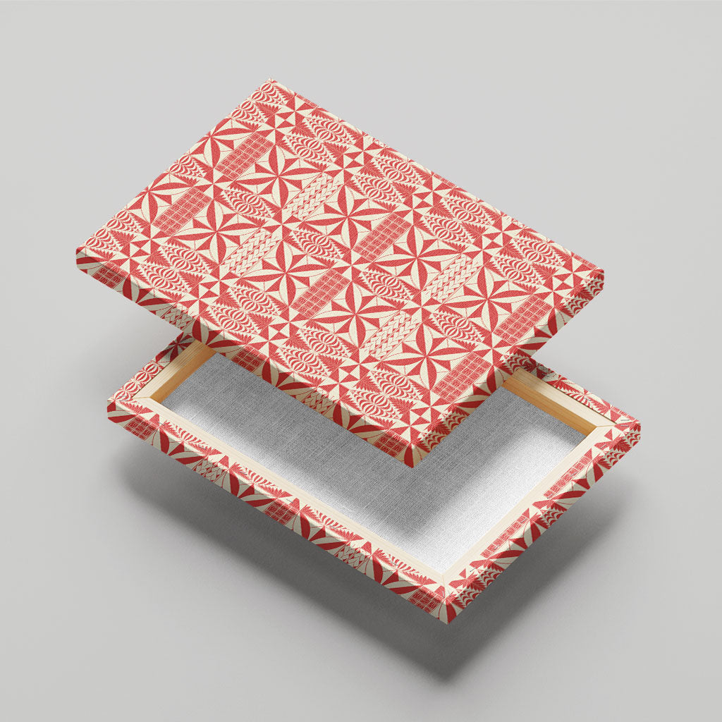 Red Ngatu Pattern Malo e Lelei Tonga Canvas Wall Art