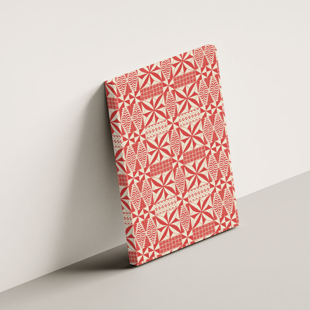 Red Ngatu Pattern Malo e Lelei Tonga Canvas Wall Art