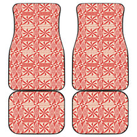 Red Ngatu Pattern Malo e Lelei Tonga Car Mats