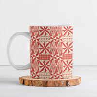 Red Ngatu Pattern Malo e Lelei Tonga Ceramic Mug