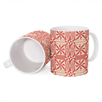 Red Ngatu Pattern Malo e Lelei Tonga Ceramic Mug