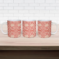 Red Ngatu Pattern Malo e Lelei Tonga Ceramic Mug