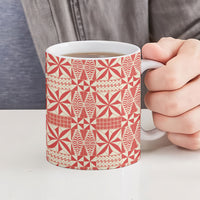 Red Ngatu Pattern Malo e Lelei Tonga Ceramic Mug