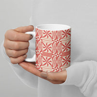 Red Ngatu Pattern Malo e Lelei Tonga Ceramic Mug