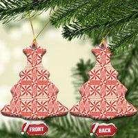 Red Ngatu Pattern Malo e Lelei Tonga Ceramic Ornament