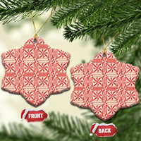 Red Ngatu Pattern Malo e Lelei Tonga Ceramic Ornament