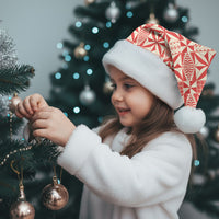 Red Ngatu Pattern Malo e Lelei Tonga Christmas Santa Hat
