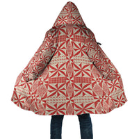Red Ngatu Pattern Malo e Lelei Tonga Cloak