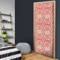 Red Ngatu Pattern Malo e Lelei Tonga Door Cover