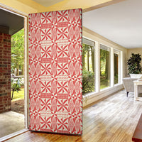Red Ngatu Pattern Malo e Lelei Tonga Door Cover