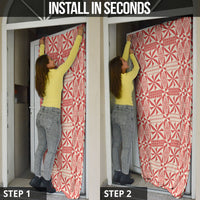 Red Ngatu Pattern Malo e Lelei Tonga Door Cover