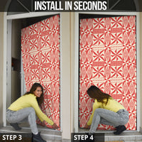 Red Ngatu Pattern Malo e Lelei Tonga Door Cover
