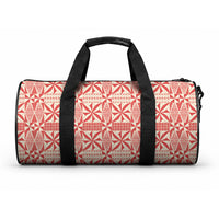Red Ngatu Pattern Malo e Lelei Tonga Duffle Bag