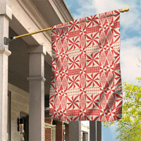 Red Ngatu Pattern Malo e Lelei Tonga Garden Flag