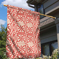 Red Ngatu Pattern Malo e Lelei Tonga Garden Flag
