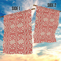 Red Ngatu Pattern Malo e Lelei Tonga Garden Flag
