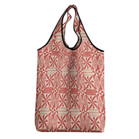 Red Ngatu Pattern Malo e Lelei Tonga Grocery Bag