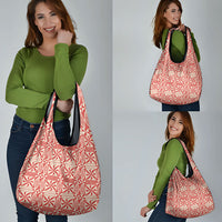 Red Ngatu Pattern Malo e Lelei Tonga Grocery Bag