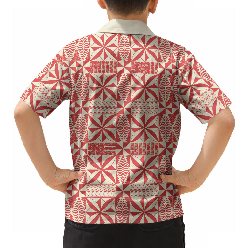 Red Ngatu Pattern Malo e Lelei Tonga Hawaiian Shirt