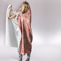 Red Ngatu Pattern Malo e Lelei Tonga Hooded Blanket