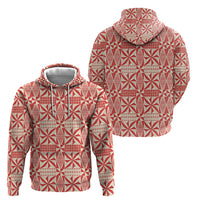 Red Ngatu Pattern Malo e Lelei Tonga Hoodie