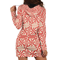 Red Ngatu Pattern Malo e Lelei Tonga Hoodie Dress