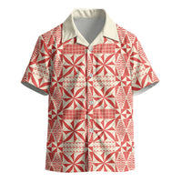 Red Ngatu Pattern Malo e Lelei Tonga Kid Hawaiian Shirt