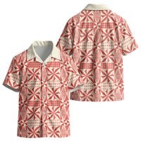 Red Ngatu Pattern Malo e Lelei Tonga Kid Hawaiian Shirt