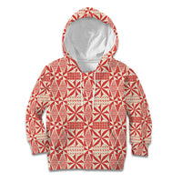 Red Ngatu Pattern Malo e Lelei Tonga Kid Hoodie