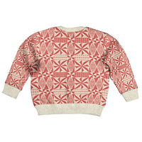 Red Ngatu Pattern Malo e Lelei Tonga Kid Ugly Christmas Sweater