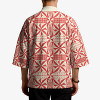 Red Ngatu Pattern Malo e Lelei Tonga Kimono