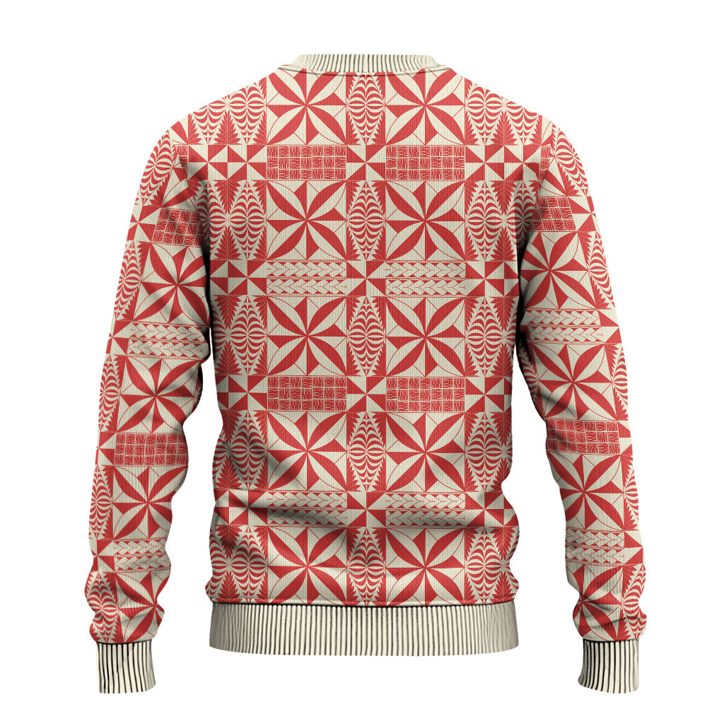 Red Ngatu Pattern Malo e Lelei Tonga Ugly Christmas Sweater