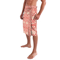 Red Ngatu Pattern Malo e Lelei Tonga Lavalava