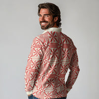 Red Ngatu Pattern Malo e Lelei Tonga Long Sleeve Polo Shirt